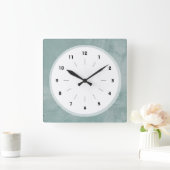 Bleek Aqua Grunge Effect Oude Italiaanse muur Vierkante Klok (Huis)