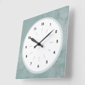 Bleek Aqua Grunge Effect Oude Italiaanse muur Vierkante Klok (Hoek)