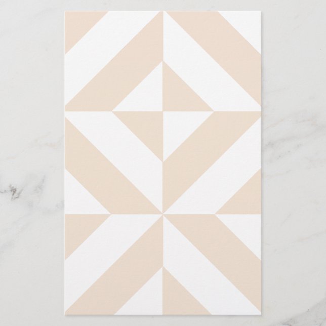 Bleek beige geometrische decocubedenkpatroon (Voorkant)