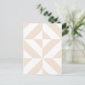 Bleek beige geometrische decocubedenkpatroon briefkaart (Staand voorkant)