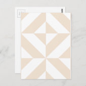 Bleek beige geometrische decocubedenkpatroon briefkaart (Voorkant / Achterkant)