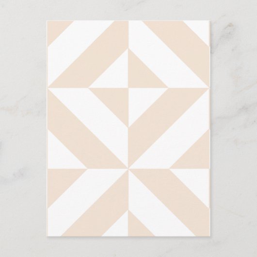 Bleek beige geometrische decocubedenkpatroon briefkaart (Voorkant)