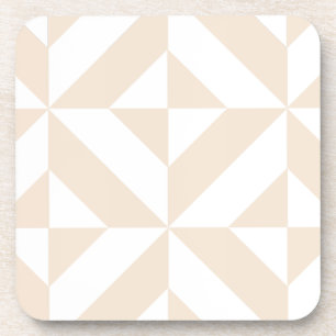 Bleek beige geometrische decocubedenkpatroon drankjes onderzetter