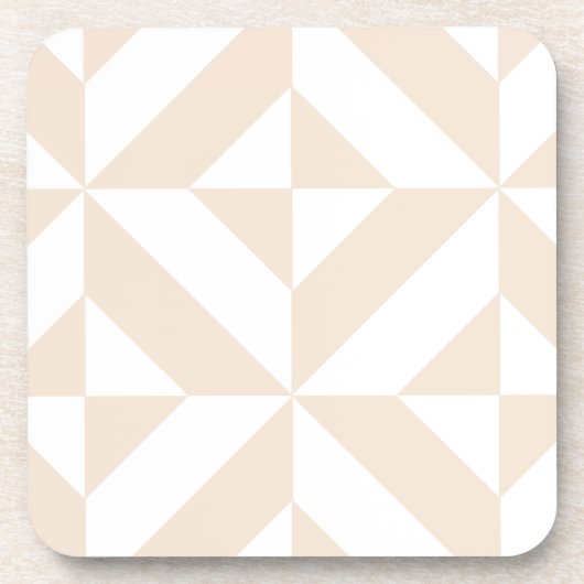 Bleek beige geometrische decocubedenkpatroon drankjes onderzetter (Voorkant)