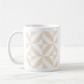 Bleek beige geometrische decocubedenkpatroon koffiemok (Links)