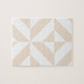 Bleek beige geometrische decocubedenkpatroon legpuzzel (Horizontaal)