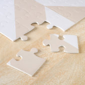 Bleek beige geometrische decocubedenkpatroon legpuzzel (Zijkant)