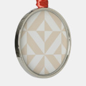 Bleek beige geometrische decocubedenkpatroon metalen ornament (Rechts)