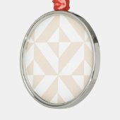 Bleek beige geometrische decocubedenkpatroon metalen ornament (Links)