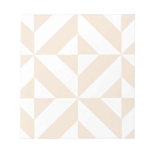 Bleek beige geometrische decocubedenkpatroon notitieblok (Voorkant)