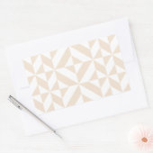 Bleek beige geometrische decocubedenkpatroon rechthoekige sticker (Envelop)