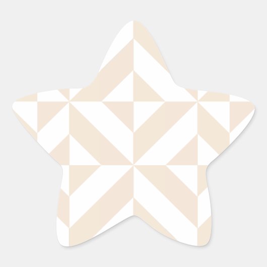 Bleek beige geometrische decocubedenkpatroon ster sticker (Voorkant)