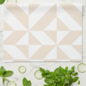 Bleek beige geometrische decocubedenkpatroon theedoek (Gevouwen)