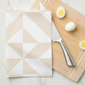 Bleek beige geometrische decocubedenkpatroon theedoek (Quarter Fold)