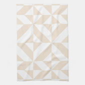 Bleek beige geometrische decocubedenkpatroon theedoek (Verticaal)