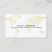 bleek beige wereldkaart internationaal visitekaartje (Voorkant)