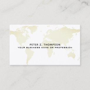 bleek beige wereldkaart internationaal visitekaartje