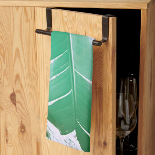 Bleek bladerblad van de bananenboom theedoek