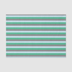 Bleek blauw, Aqua Green en Charcoal Grey Stripes Tissuepapier