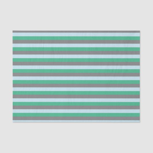 Bleek blauw, Aqua Green en Charcoal Grey Stripes Tissuepapier (Voorkant)