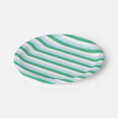 Bleek blauw, Aqua Green en White Stripes Papieren Bordje (Gekanteld)