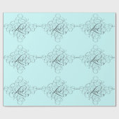 Bleek Blauw Blauwgroen Bloeiende LIEFDE Moderne Ka Cadeaupapier (Vlak)