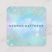 Bleek blauw bogen schoonheidsmakreel vierkante visitekaartje (Voorkant)