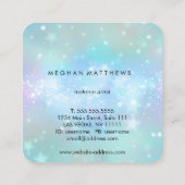 Bleek blauw bogen schoonheidsmakreel vierkante visitekaartje (Achterkant)
