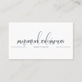 Bleek Blauw Calligrafiescript QR code Visitekaartj Visitekaartje