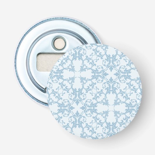Bleek blauw Damask Button Flesopener (Voorkant)