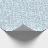 Bleek blauw Damask Cadeaupapier (Hoek)