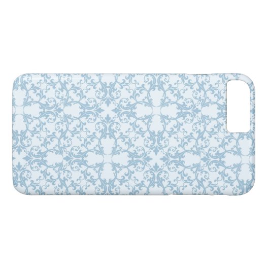 Bleek blauw Damask Case-Mate iPhone Case (Achterkant (Horizontaal))