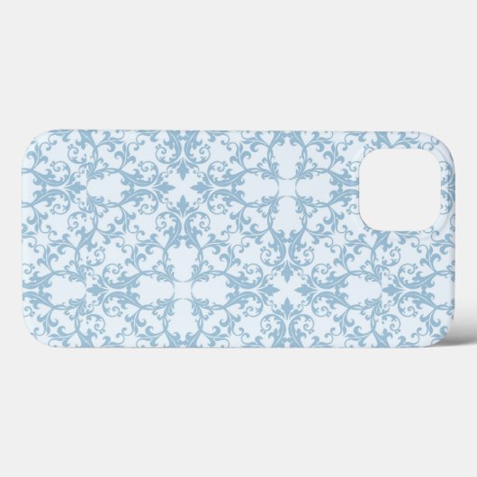 Bleek blauw Damask Case-Mate iPhone Case (Achterkant (horizontaal))