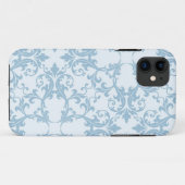 Bleek blauw Damask Case-Mate iPhone Case (Achterkant (horizontaal))