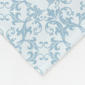 Bleek blauw Damask Fleece Deken (Hoek)