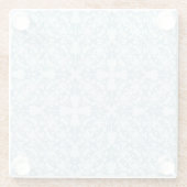Bleek blauw Damask Glazen Onderzetter (Achterkant)