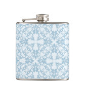Bleek blauw Damask Heupfles (Voorkant)