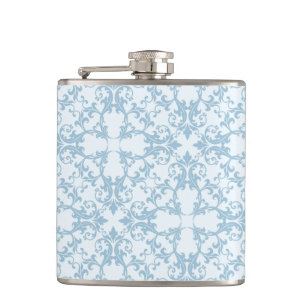 Bleek blauw Damask Heupfles