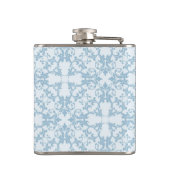 Bleek blauw Damask Heupfles (Achterkant)