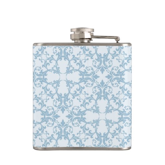 Bleek blauw Damask Heupfles (Achterkant)