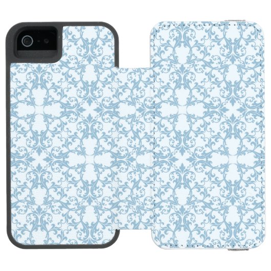 Bleek blauw Damask Incipio iPhone Portemonnee Hoesje (Agenda Open)