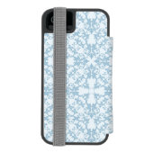 Bleek blauw Damask Incipio iPhone Portemonnee Hoesje (Agenda Achterkant)