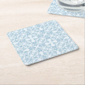 Bleek blauw Damask Kartonnen Onderzetters (Schuin)