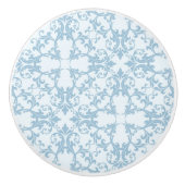 Bleek blauw Damask Keramische Knop (Voorkant)