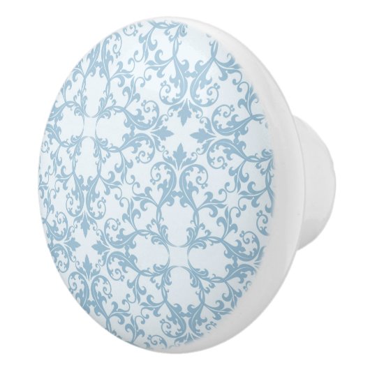 Bleek blauw Damask Keramische Knop (Rechts)