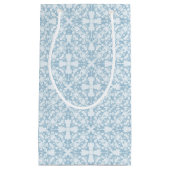 Bleek blauw Damask Klein Cadeauzakje (Voorkant)