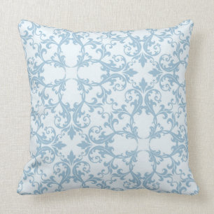 Bleek blauw Damask Kussen