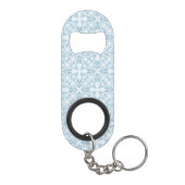 Bleek blauw Damask Mini Flessenopener (Achterkant)