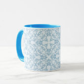 Bleek blauw Damask Mok (Voorkant links)