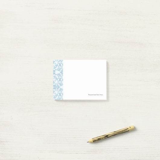 Bleek blauw Damask Post-it® Notes (Op bureau)
